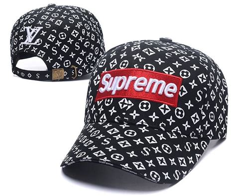 supreme louis vuitton hat black